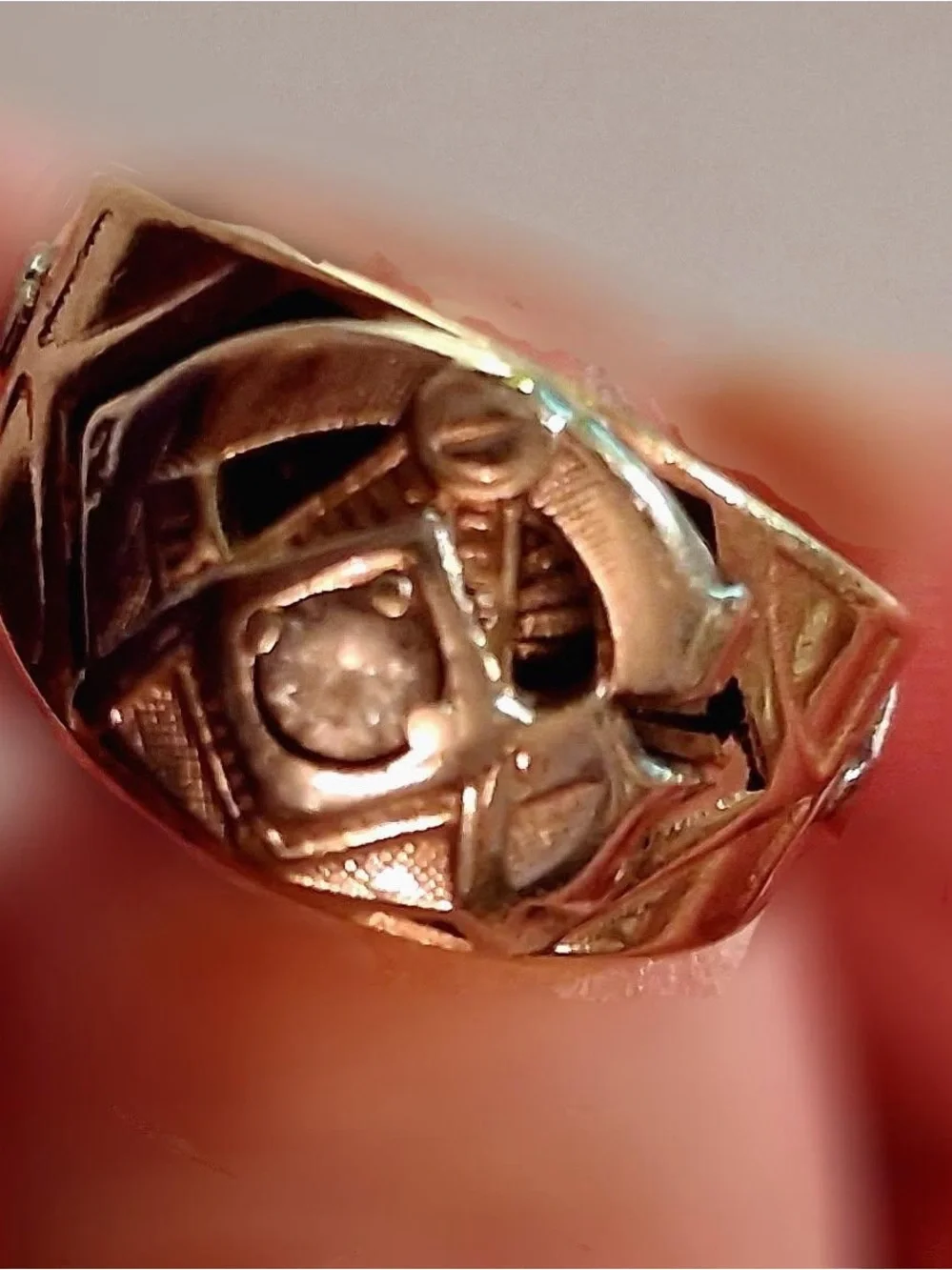 Vintage 10K Gold Masonic Ring with Diamond | Men’s Size 8